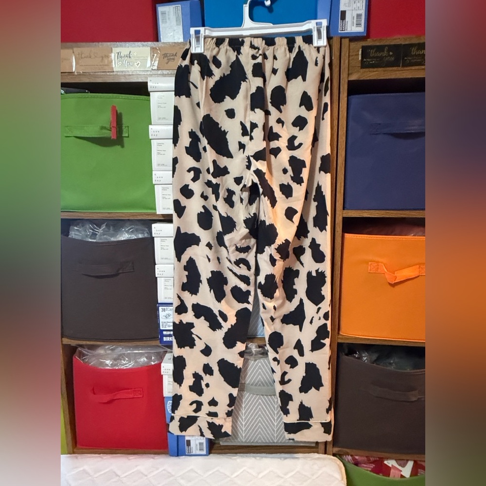 Black and Tan Cow Print Pants